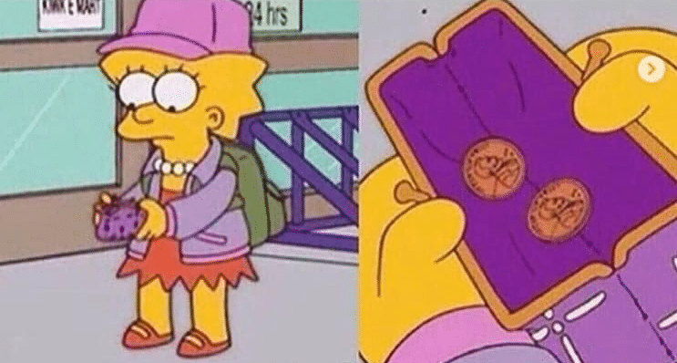 Lisa looking in purse Simpsons meme template blank Lisa, money, simpsons