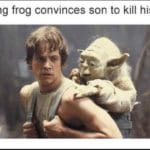 history-memes history text: Talking frog convinces son to kill his dad  history
