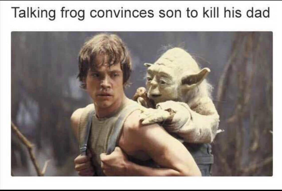 history history-memes history text: Talking frog convinces son to kill his dad 