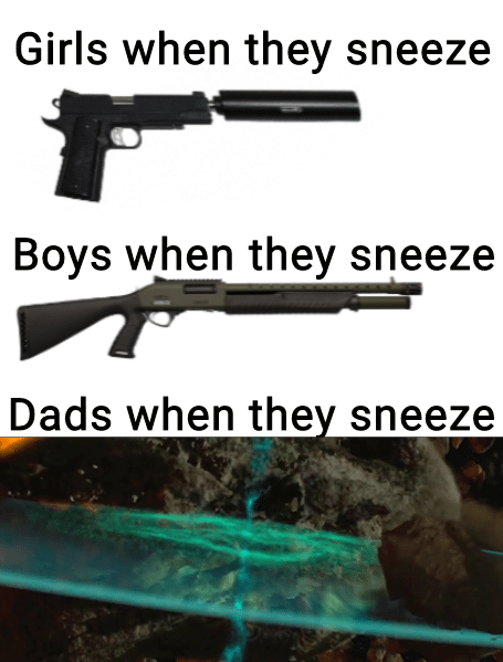 prequel-memes star-wars-memes prequel-memes text: Girls when they sneeze Boys when they sneeze Dads when the sneeze 