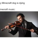 minecraft-memes minecraft text: My Minecraft dog is dying Minecraft music:  minecraft