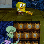 Spongebob smashing clocks Spongebob meme template blank Squidward, break, destroy