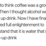 water-memes thanos text: I used to think coffee was a grown-up drink. Then I thought alcohol was a grown up drink. Now I have finally achieved full enlightenment to understand that it is water that is the grown-up drink  thanos