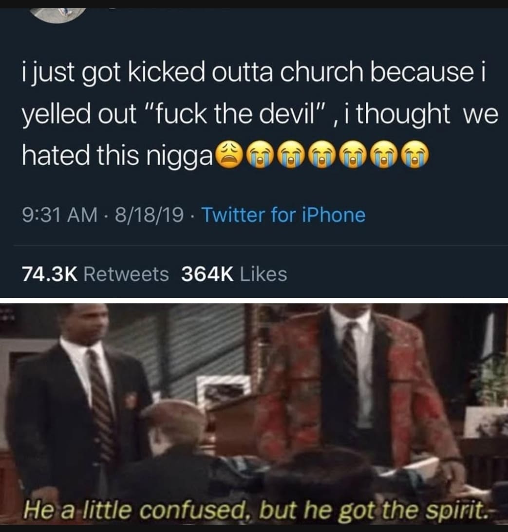 christian christian-memes christian text: i just got kicked outta church because i yelled out 