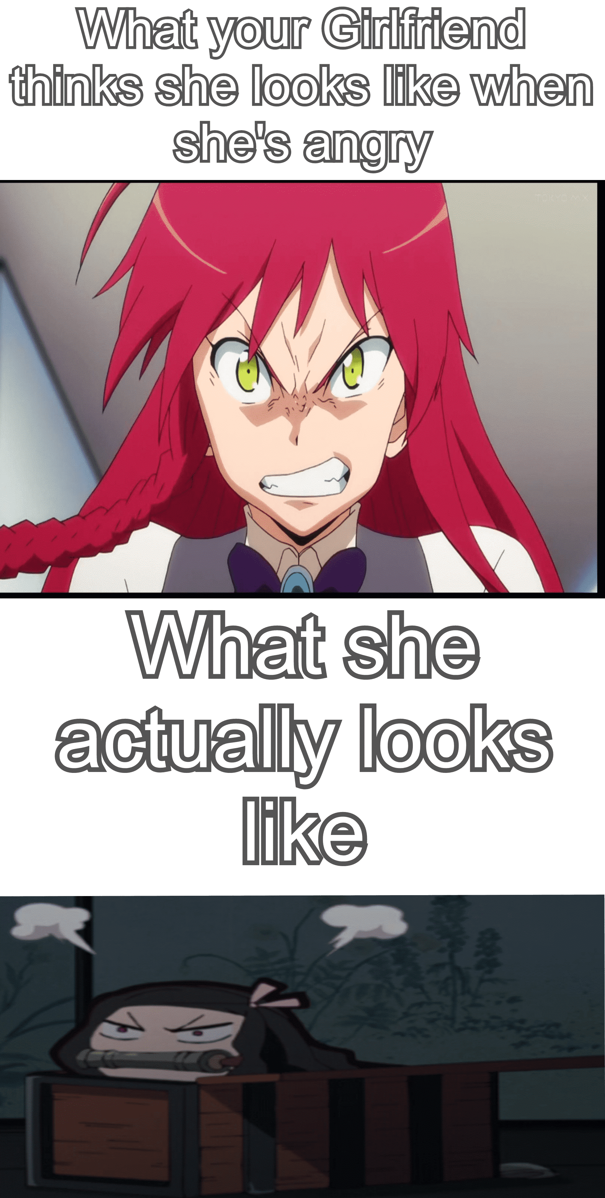 anime anime-memes anime text: Güend tdnls she Idke when sheOs What she boos 