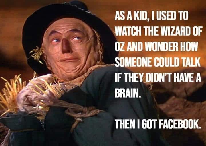 political political-memes political text: ته ,ASAKID IUSED TO WATCH THE WIZARD OF OZ AND WONDER لاl MEONE COULD لـلTA IF THEYDIDYT HAVE A .RAIN. THEN I GOT .FACEBOOK 