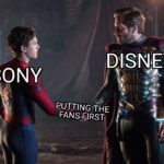 avengers-memes thanos text: DISNEY SONY FANS FIRST  thanos