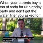 water-memes thanos text: When your parents buy a ton of soda for ur birthday party and don