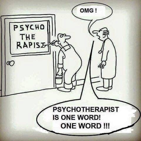 boomer boomer-memes boomer text: OMG ! p SYCHO THE RAPIS PSYCHOTHERAPIST IS ONE WORD! ONE WORD 
