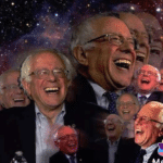 Meme Generator – Bernie Sanders laughing in space