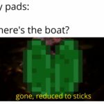 minecraft-memes minecraft text: lily pads: where