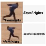 other-memes cute text: *Feminists *feminists Equal rights Equal responsibility  cute