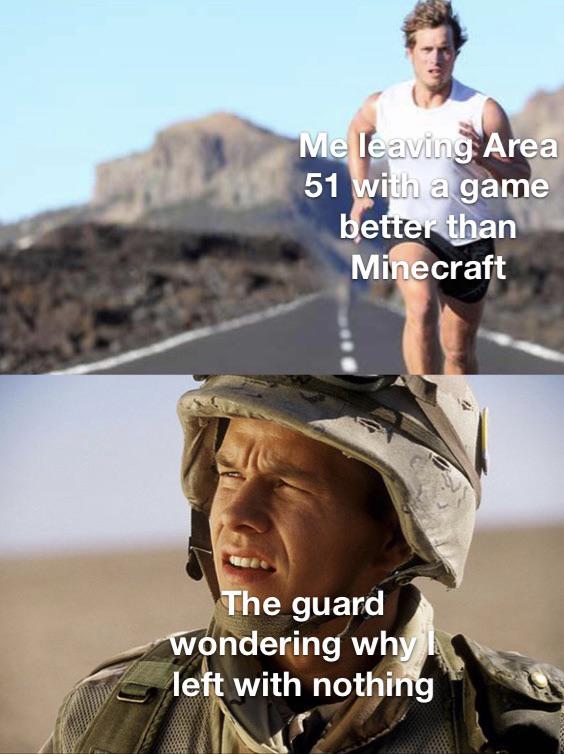 minecraft minecraft-memes minecraft text: game craft Mi he guard onderin4wh le with nothi 
