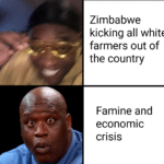 history-memes history text: Zimbabwe kicking all white farmers out of the country Famine and economic crisis  history