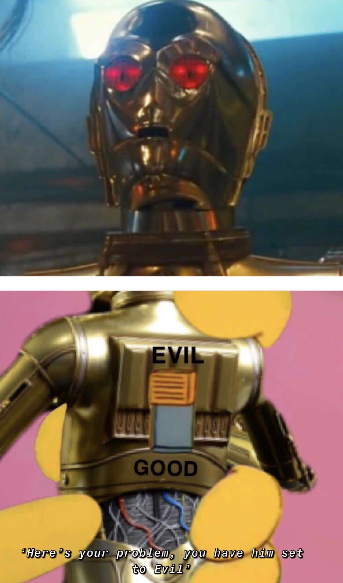 star-wars star-wars-memes star-wars text: GOOD Here 's your probilem, you hav,e 115m set to Evil 