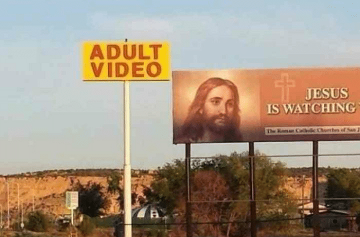 christian christian-memes christian text: ADÜLT VIDEO It JESUS IS WATCHING 
