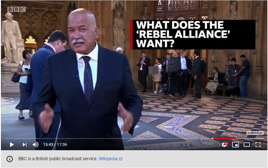 star-wars star-wars-memes star-wars text: WHAT DOES THE 'REBEL ALLIANCE' WANT? 0 17:36 O BBC is a British public broadcast service. Wikipedia (Z 