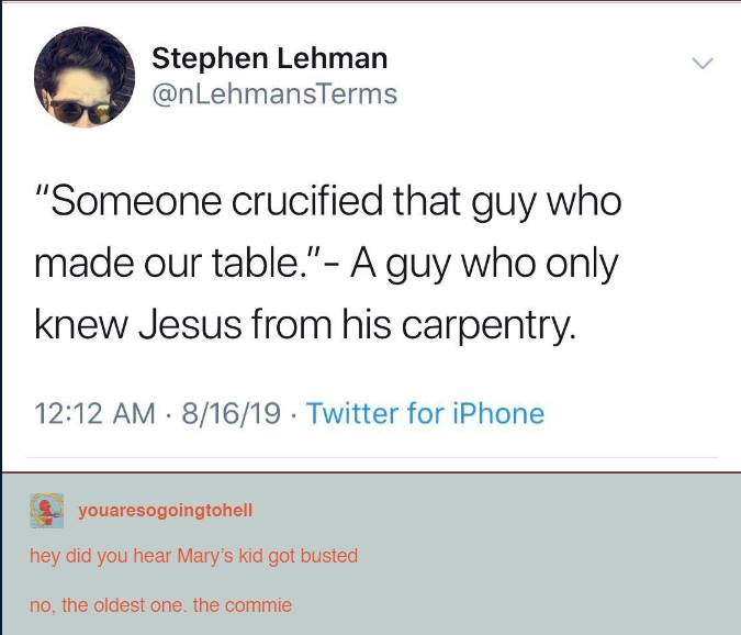 christian christian-memes christian text: Stephen Lehman @nLehmansTerms 