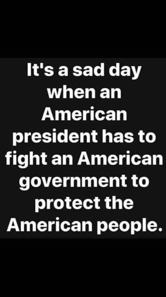 political political-memes political text: It's a sad day when an American president has to fight an American government to protect the American people. 
