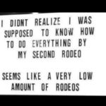 feminine-memes women text: I DIDNT REALIZE I WAS SUPPOSED TO KNOW HOW TO DO EVERYTHING BY MY SECOND RODEO SEEMS LIKE A VERY LOW AMOUNT OF RODEOS  women