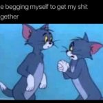 memes tom-and-jerry text: me begging myself to get my shit together  tom-and-jerry
