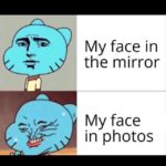 depression-memes depression text: My face in the mirror My face in photos  depression