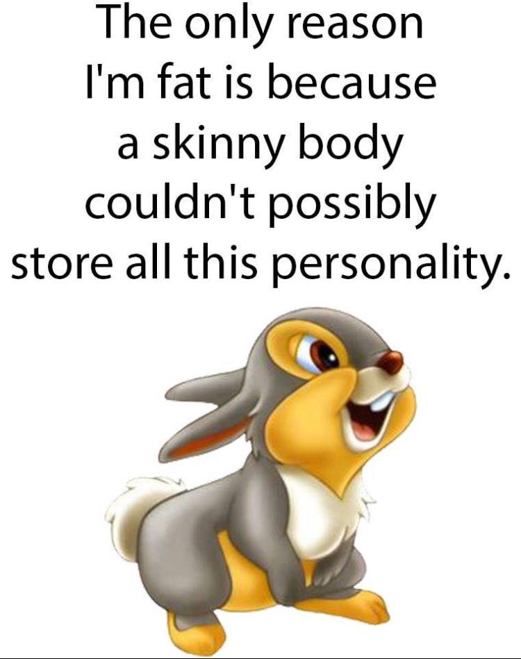 political political-memes political text: The only reason I'm fat is because a skinny body couldn't possibly store all this personality. 1 