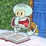 Squidward Angry, Reading Book Spongebob meme template blank