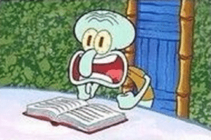 Squidward Angry, Reading Book Spongebob meme template