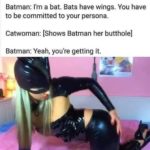 offensive-memes nsfw text: Catwoman: Why do you wear a cape? Batman: I