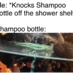 star-wars-memes prequel-memes text: Me: *Knocks Shampoo bottle off the shower shelf* Shampoo bottle:  prequel-memes