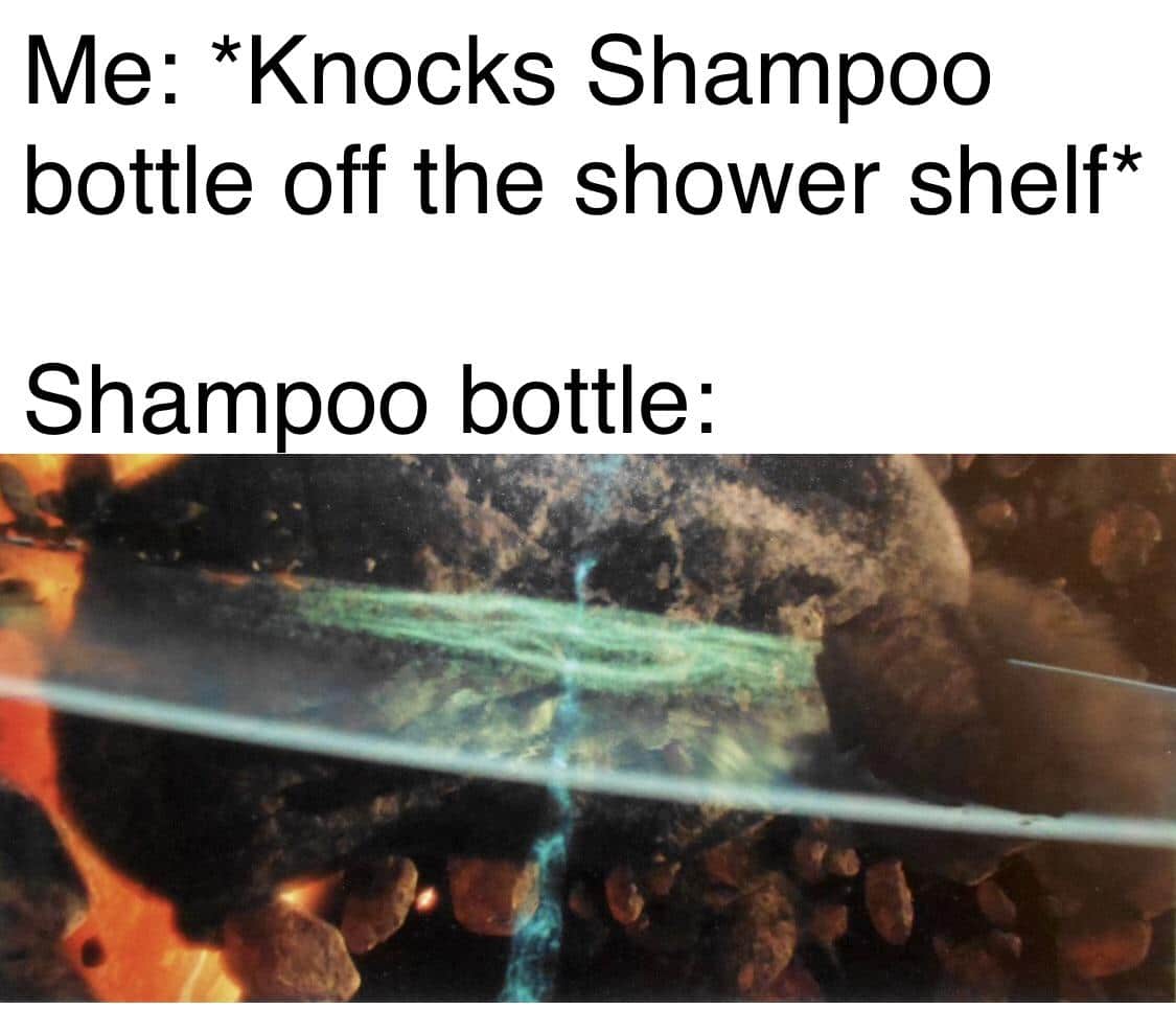 prequel-memes star-wars-memes prequel-memes text: Me: *Knocks Shampoo bottle off the shower shelf* Shampoo bottle: 