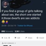 christian-memes christian text: r/BlackPeop T Posted by They love it more. Memes • 10h • i.redd.it If you find a group of girls talking about sex, the short one started it,those dwarfs are sex addicts 20:08 23 Oct 19 Twitter for iPhone Likes 898 Retweets 3,361 3.6k TOP COMMENTS C) 2 Awards 120 Share It