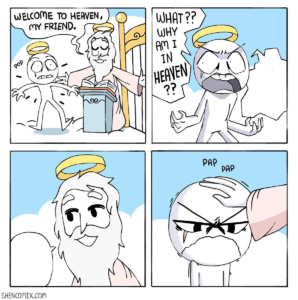 Welcome to heaven comic Angry search meme template