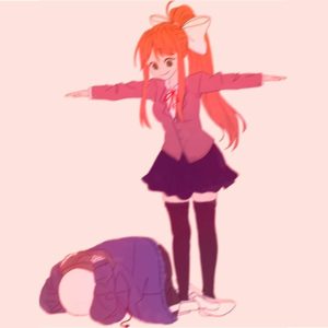 Anime girl t-posing Schoolgirl meme template
