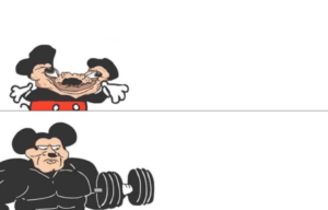 Buff Mickey Mouse template Strong meme template