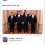 political-memes political text: Jim Swift @JimSwiftDC Name this band The Iron Snowl ake Bobby L. Rush @RepBobbyRush The Four Treasons  political