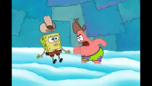 Patrick yelling at Spongebob Angry meme template