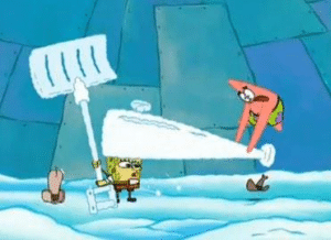 Patrick hitting Spongebob Hitting meme template