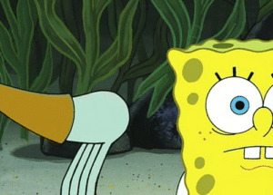 Squidward shaking butt at Spongebob Spongebob meme template
