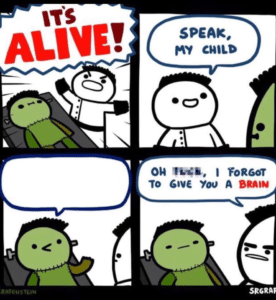 Frankenstein speak my child comic (blank) Mic meme template