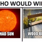 anime-memes anime text: WHO WOULD WIN? CHAD SUN WOOD