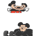 Weak Mickey Mouse vs. Strong Mickey Mouse Vs meme template blank