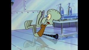 Squidward fetal position Spongebob meme template