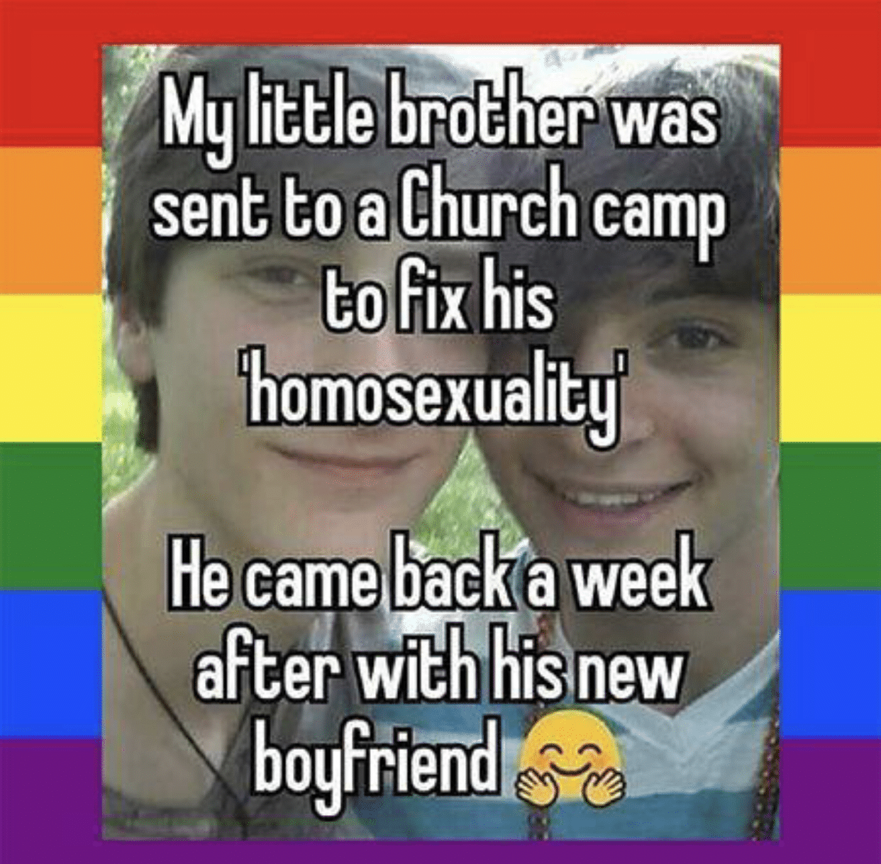 cute wholesome-memes cute text: sent to a Chijrch camp to Fiihis homosexuality bogFFléffdea 