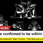 avengers-memes thanos text: BREAKING NEWS Undertale confirmed to be within the MCIJ "Its perfectly balanced" Says Thanos, "This does put a smile on my face" 50:50  thanos