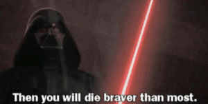 Then you will die braver than most Darth Vader meme template