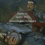 avengers-memes thanos text: Sony Rights to Spider-Man You lose this gain, I