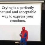 wholesome-memes cute text: Crying is a perfectly natural and acceptable way to express your emotions.  cute