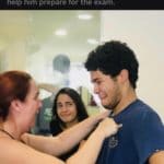 wholesome-memes cute text: Gabriel Nobre, 19, with his mom and sister right after he found out he